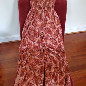 women's Urban Outfitters strapless jumpsuit with wide legged slit pants